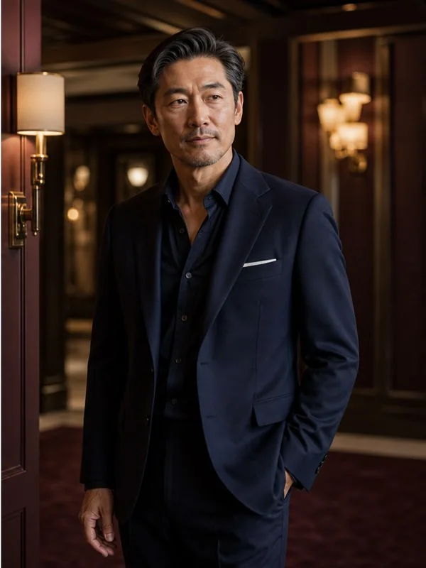 Distinguished professional in an elegant hotel interior
